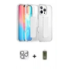 MARSİLYAN™- iPhone 16 Pro Max Kılıf Nova Işık Koleksiyonu - Siyah Joko Magic 5D Hayalet Cam + Gümüş Pers Alüminyum Kamera Lens