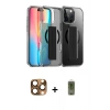 MARSİLYAN™- iPhone 16 Pro Max Kılıf Nova Işık Koleksiyonu - Siyah Joko Magic 5D Hayalet Cam + Pers Alüminyum Kamera Lens - CLTM
