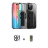 MARSİLYAN™- iPhone 16 Pro Max Kılıf Nova Işık Koleksiyonu - Siyah Joko Magic 5D Hayalet Cam + Pers Alüminyum Kamera Lens - GI