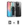 MARSİLYAN™- iPhone 16 Pro Max Kılıf Nova Işık Koleksiyonu - Siyah Joko Magic 5D Hayalet Cam + PVD Metal Kamera Lens - GD