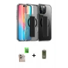 MARSİLYAN™- iPhone 16 Pro Max Kılıf Nova Işık Koleksiyonu - Siyah Joko Magic 5D Hayalet Cam + Raze Metal Kamera Lens - NLGY