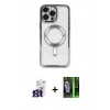 MARSİLYAN™- iPhone 16 Pro Max Kılıf Nova Işık Özel Seri - Şeffaf 360 Full Body Arka Koruyucu + Bilvis Titan Kamera Lens - TMGI