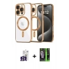 MARSİLYAN™- iPhone 16 Pro Max Kılıf Nova Işık Özel Seri - Şeffaf 360 Full Body Arka Koruyucu + Bilvis Titan Kamera Lens - TMGI