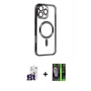 MARSİLYAN™- iPhone 16 Pro Max Kılıf Nova Işık Özel Seri - Şeffaf 360 Full Body Arka Koruyucu + Bilvis Titan Kamera Lens - TMGI