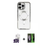 MARSİLYAN™- iPhone 16 Pro Max Kılıf Nova Işık Özel Seri - Şeffaf 360 Full Body Arka Koruyucu + Bilvis Titan Kamera Lens - GS