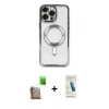 MARSİLYAN™- iPhone 16 Pro Max Kılıf Nova Işık Özel Seri - Şeffaf Pasifik Cam Ekran Koruyucu + Raze Metal Kamera Lens - CLTM