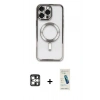 MARSİLYAN™- iPhone 16 Pro Max Kılıf Nova Işık Özel Seri - Şeffaf Pasifik Cam Ekran Koruyucu + PVD Metal Kamera Lens - GS