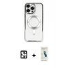 MARSİLYAN™- iPhone 16 Pro Max Kılıf Nova Işık Özel Seri - Şeffaf Pasifik Cam Ekran Koruyucu + PVD Metal Kamera Lens - GS