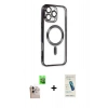 MARSİLYAN™- iPhone 16 Pro Max Kılıf Nova Işık Özel Seri - Şeffaf Pasifik Cam Ekran Koruyucu + Raze Metal Kamera Lens - NLGY