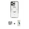 MARSİLYAN™- iPhone 16 Pro Max Kılıf Nova Işık Özel Seri - Şeffaf Pasifik Cam Ekran Koruyucu + Pers Alüminyum Kamera Lens - GI
