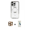 MARSİLYAN™- iPhone 16 Pro Max Kılıf Nova Işık Özel Seri - Şeffaf Pasifik Cam Ekran Koruyucu + Pers Alüminyum Kamera Lens - CLTM