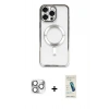 MARSİLYAN™- iPhone 16 Pro Max Kılıf Nova Işık Özel Seri - Şeffaf Pasifik Cam Ekran Koruyucu + Pers Alüminyum Kamera Lens - GS