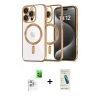 MARSİLYAN™- iPhone 16 Pro Max Kılıf Nova Işık Özel Seri - Şeffaf Pasifik Cam Ekran Koruyucu + Raze Metal Kamera Lens - BZ