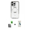 MARSİLYAN™- iPhone 16 Pro Max Kılıf Nova Işık Özel Seri - Şeffaf Pasifik Cam Ekran Koruyucu + Raze Metal Kamera Lens - SH