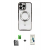 MARSİLYAN™- iPhone 16 Pro Max Kılıf Nova Işık Özel Seri - Şeffaf Pasifik Cam Ekran Koruyucu + Raze Metal Kamera Lens - SH
