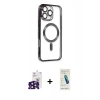 MARSİLYAN™- iPhone 16 Pro Max Kılıf Nova Işık Özel Seri - Şeffaf Pasifik Cam Ekran Koruyucu + Bilvis Titan Kamera Lens - SH