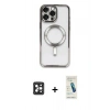 MARSİLYAN™- iPhone 16 Pro Max Kılıf Nova Işık Özel Seri - Şeffaf Pasifik Cam Ekran Koruyucu + PVD Metal Kamera Lens - SH