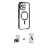 MARSİLYAN™- iPhone 16 Pro Max Kılıf Nova Işık Özel Seri - Şeffaf Pasifik Cam Ekran Koruyucu + Bilvis Titan Kamera Lens - TMGI