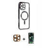 MARSİLYAN™- iPhone 16 Pro Max Kılıf Nova Işık Özel Seri - Siyah 360 Mat Full Body Arka Koruyucu + Pers Alüminyum Kamera Lens - CLTM
