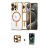 MARSİLYAN™- iPhone 16 Pro Max Kılıf Nova Işık Özel Seri - Siyah 360 Mat Full Body Arka Koruyucu + Pers Alüminyum Kamera Lens - CLTM