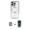 MARSİLYAN™- iPhone 16 Pro Max Kılıf Nova Işık Özel Seri - Siyah 360 Mat Full Body Arka Koruyucu + PVD Metal Kamera Lens - GD