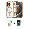 MARSİLYAN™- iPhone 16 Pro Max Kılıf Nova Işık Özel Seri - Siyah 360 Mat Full Body Arka Koruyucu + Raze Metal Kamera Lens - NLGY