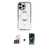 MARSİLYAN™- iPhone 16 Pro Max Kılıf Nova Işık Özel Seri - Siyah 360 Mat Full Body Arka Koruyucu + Bilvis Titan Kamera Lens - SH