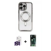 MARSİLYAN™- iPhone 16 Pro Max Kılıf Nova Işık Özel Seri - Siyah 360 Mat Full Body Arka Koruyucu + Bilvis Titan Kamera Lens - SH