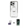 MARSİLYAN™- iPhone 16 Pro Max Kılıf Nova Işık Özel Seri - Siyah 360 Mat Full Body Arka Koruyucu + Bilvis Titan Kamera Lens - TMGI