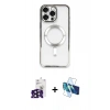 MARSİLYAN™- iPhone 16 Pro Max Kılıf Nova Işık Özel Seri - Siyah 3D Antistatik Cam Ekran Koruyucu + Bilvis Titan Kamera Lens - SH
