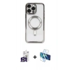 MARSİLYAN™- iPhone 16 Pro Max Kılıf Nova Işık Özel Seri - Siyah 3D Antistatik Cam Ekran Koruyucu + Bilvis Titan Kamera Lens - TMGI