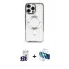 MARSİLYAN™- iPhone 16 Pro Max Kılıf Nova Işık Özel Seri - Siyah 3D Antistatik Cam Ekran Koruyucu + Bilvis Titan Kamera Lens - TMGI