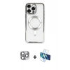 MARSİLYAN™- iPhone 16 Pro Max Kılıf Nova Işık Özel Seri - Siyah 3D Antistatik Cam Ekran Koruyucu + Pers Alüminyum Kamera Lens - GI
