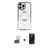 MARSİLYAN™- iPhone 16 Pro Max Kılıf Nova Işık Özel Seri - Siyah 3D Antistatik Hayalet Cam Ekran Koruyucu + Bilvis Titan Kamera Lens - TMGI