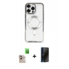 MARSİLYAN™- iPhone 16 Pro Max Kılıf Nova Işık Özel Seri - Siyah 3D Antistatik Hayalet Cam Ekran Koruyucu + Raze Metal Kamera Lens - NLGY