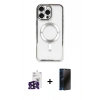 MARSİLYAN™- iPhone 16 Pro Max Kılıf Nova Işık Özel Seri - Siyah 3D Antistatik Hayalet Cam Ekran Koruyucu + Bilvis Titan Kamera Lens - SH