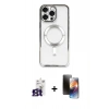 MARSİLYAN™- iPhone 16 Pro Max Kılıf Nova Işık Özel Seri - Siyah 3D Antistatik Mat Seramik Nano Ekran Koruyucu + Bilvis Titan Kamera Lens - TMGI