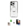 MARSİLYAN™- iPhone 16 Pro Max Kılıf Nova Işık Özel Seri - Siyah 3D Antistatik Mat Seramik Nano Ekran Koruyucu + Raze Metal Kamera Lens - NLGY