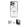 MARSİLYAN™- iPhone 16 Pro Max Kılıf Nova Işık Özel Seri - Siyah 3D Antistatik Mat Seramik Nano Ekran Koruyucu + Pers Alüminyum Kamera Lens - GS