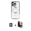 MARSİLYAN™- iPhone 16 Pro Max Kılıf Nova Işık Özel Seri - Siyah 3D Antistatik Mat Seramik Nano Ekran Koruyucu + Siyah PVD Metal Kamera Lens