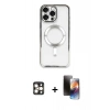 MARSİLYAN™- iPhone 16 Pro Max Kılıf Nova Işık Özel Seri - Siyah 3D Antistatik Mat Seramik Nano Ekran Koruyucu + PVD Metal Kamera Lens - GD