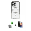 MARSİLYAN™- iPhone 16 Pro Max Kılıf Nova Işık Özel Seri - Siyah 3D Antistatik Mat Seramik Nano Ekran Koruyucu + Raze Metal Kamera Lens - SH