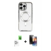 MARSİLYAN™- iPhone 16 Pro Max Kılıf Nova Işık Özel Seri - Siyah 3D Antistatik Mat Seramik Nano Ekran Koruyucu + Raze Metal Kamera Lens - BZ