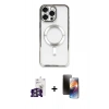 MARSİLYAN™- iPhone 16 Pro Max Kılıf Nova Işık Özel Seri - Siyah 3D Antistatik Mat Seramik Nano Ekran Koruyucu + Bilvis Titan Kamera Lens - GS