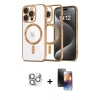 MARSİLYAN™- iPhone 16 Pro Max Kılıf Nova Işık Özel Seri - Siyah 3D Antistatik Mat Seramik Nano Ekran Koruyucu + Pers Alüminyum Kamera Lens - GS