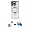 MARSİLYAN™- iPhone 16 Pro Max Kılıf Nova Işık Özel Seri - Siyah 3D Antistatik Seramik Nano Ekran Koruyucu + Raze Metal Kamera Lens - NLGY