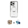 MARSİLYAN™- iPhone 16 Pro Max Kılıf Nova Işık Özel Seri - Siyah 3D Antistatik Seramik Nano Ekran Koruyucu + Pers Alüminyum Kamera Lens - CLTM