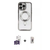 MARSİLYAN™- iPhone 16 Pro Max Kılıf Nova Işık Özel Seri - Siyah Bilvis 3D Cam Ekran Koruyucu + Bilvis Titan Kamera Lens - GS