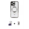 MARSİLYAN™- iPhone 16 Pro Max Kılıf Nova Işık Özel Seri - Siyah Bilvis 3D Cam Ekran Koruyucu + Bilvis Titan Kamera Lens - TMGI