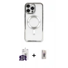 MARSİLYAN™- iPhone 16 Pro Max Kılıf Nova Işık Özel Seri - Siyah Bilvis 3D Cam Ekran Koruyucu + Bilvis Titan Kamera Lens - GS